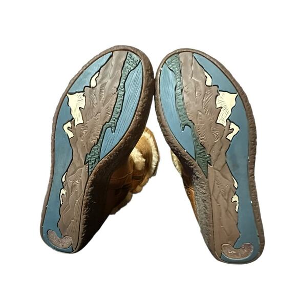 Born Women's Shearling Cognac Brown Suede Leather Mid Calf Boots US 8 EU 39 Zip - Picture 4 of 9